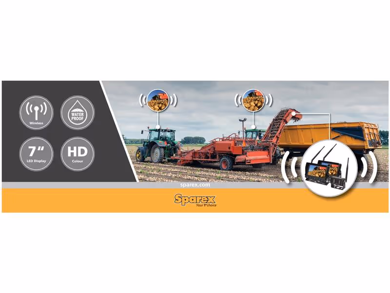 Kit caméra de recul wi-fi x 2 7'' Monitors, x 1 Camera, Cable, Remote Control et Antenna