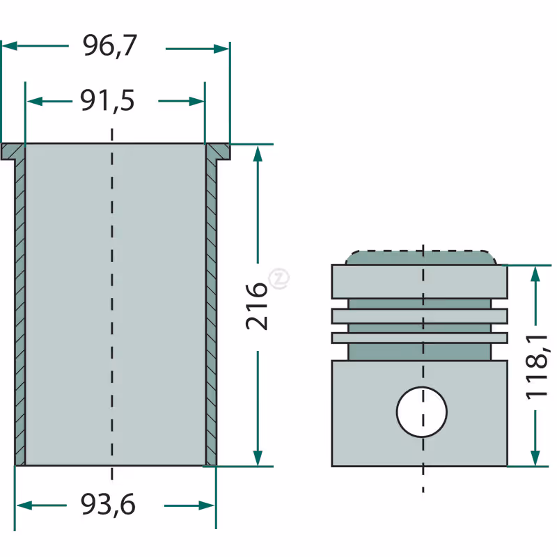 Kit chemise piston, complet