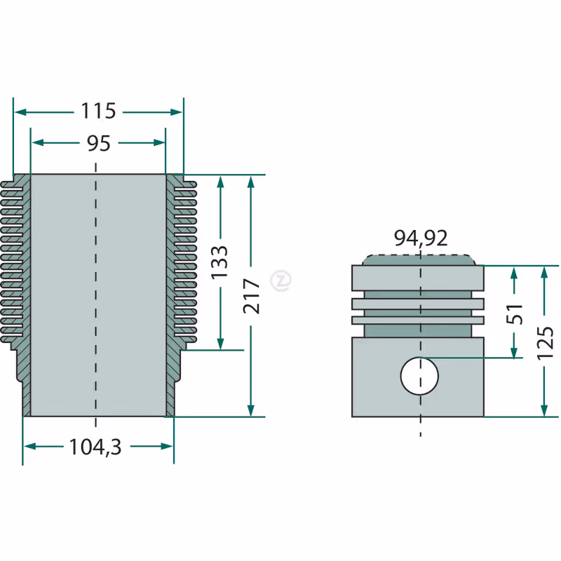 Kit chemise piston  complet, Ø piston 95 mm