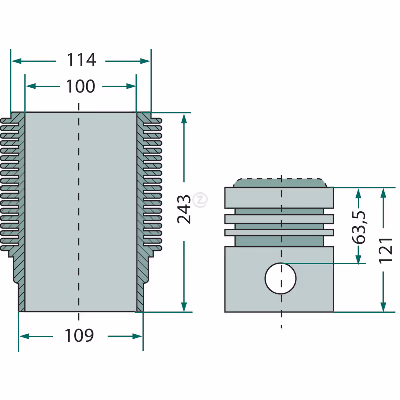 Kit chemise piston, complet   uniquement pour moteurs EDK    3 segments, Ø 100 mm, Ø axe de piston 35 x 85 mm, Ø chambre de combustion 25,5 mm    ne convient pas pour EM 235 et EM 295