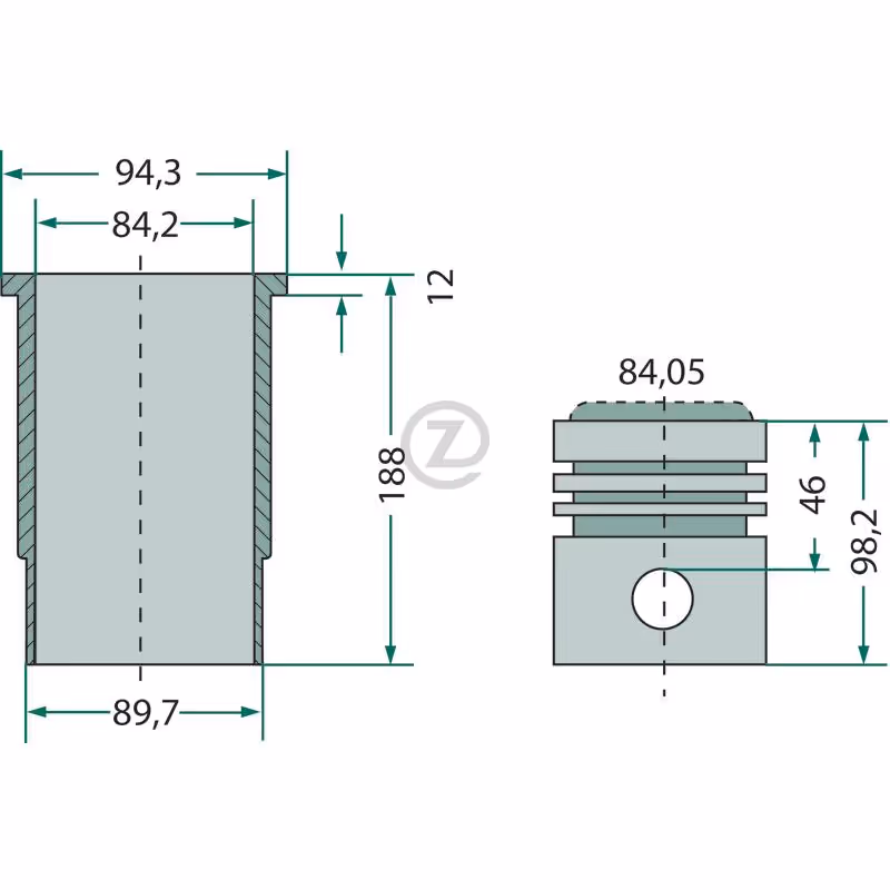 Kit cylindrée, complet