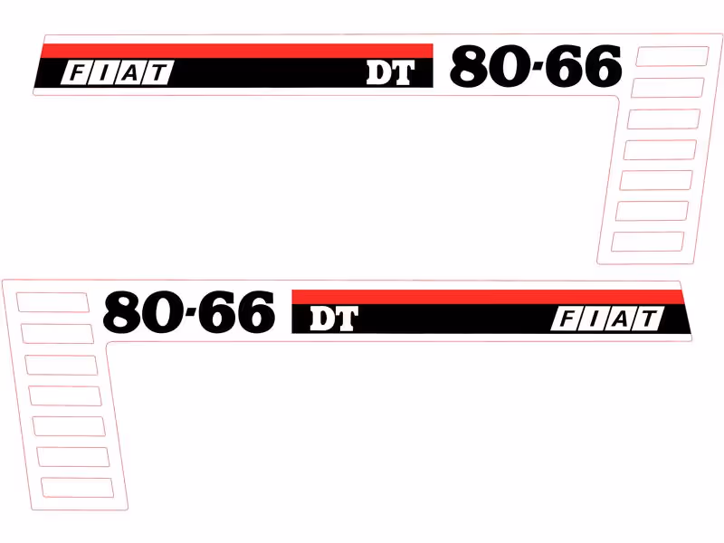Kit d'autocollants - Fiatagri 80-66DT - adaptable sur tracteurs Fiat - ref 5130714