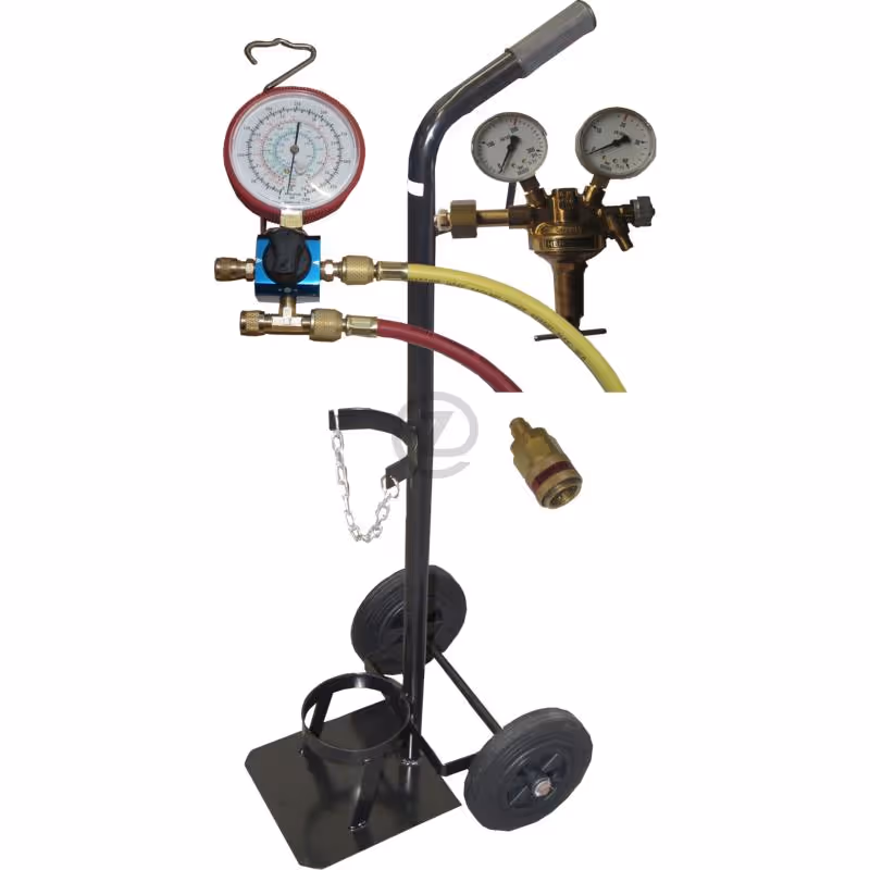 Kit de gaz traceur, pour la pressurisation du côté haute pression avec du gaz traceur, pour stations R134a