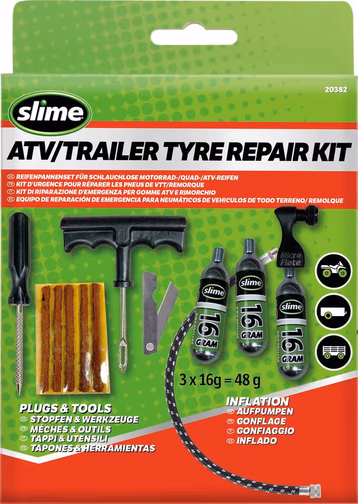 KIT DE REPARATION TUBELESS AVEC CARTOUCHES CO2