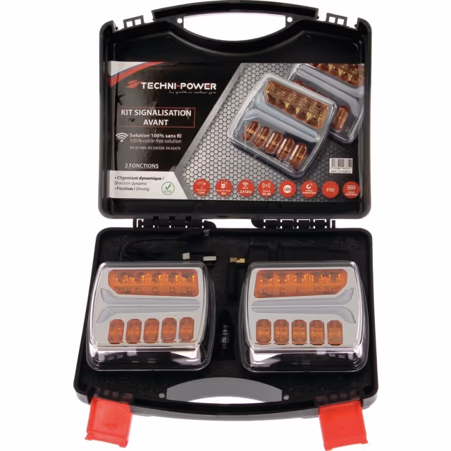 Kit feu avant magnetique led sans fil techni-power