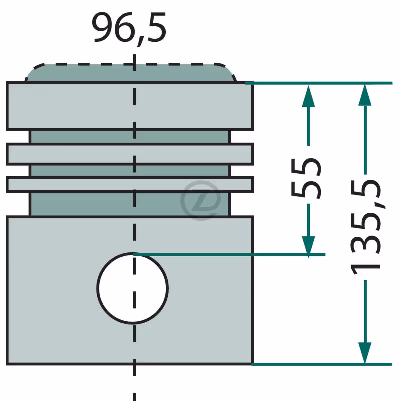 Kit piston, cote de réparation 96,5 mm