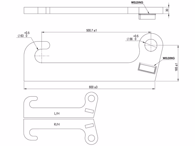 Kit plaque d'adaptation G/D, Remplacement pour: CAT