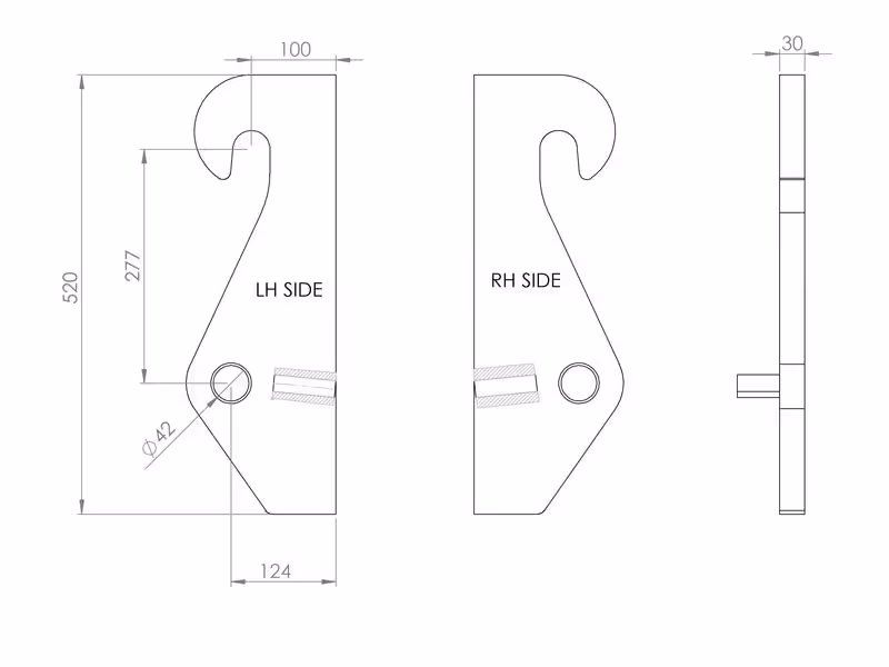 Kit plaque d'adaptation G/D, Remplacement pour: Kramer
