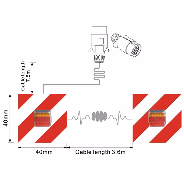 Kit signalisation led avec plaque reflechissante 7,5m