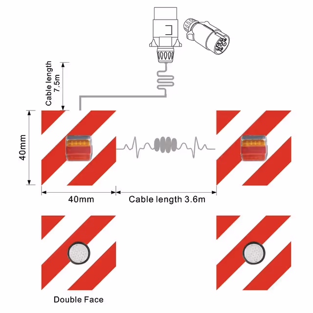 Kit signalisation led double face avec plaque reflechissante 7,5m