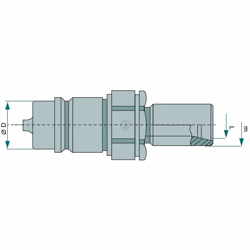 KS-S 10L (M16x1,5) DN12-BG3 Coupleur mâle passe cloison