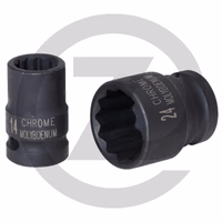 KS Tools 1/2" Douilles à chocs, 12 pans, courtes, 20mm