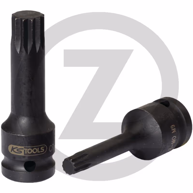 KS Tools 1/2" Douilles à chocs XZN, longues, M12