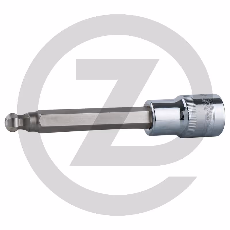 KS Tools 1/2" Douilles tournevis 6 pans intérieur à tête sphérique CHROMEplus, longues, 10 mm