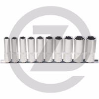 KS Tools 1/2" Jeu de douilles 6 pans CLASSIC, longues, 10 pcs. 10-19 mm