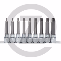 KS Tools 1/2" Jeu de douilles RIBE CHROMEplus, longues, 9 pcs. M5-M14, percé