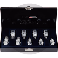 KS Tools 1/2" Jeu de douilles tournevis 6 pans intérieur CHROMEplus, courtes, 9 pcs. 4-17mm