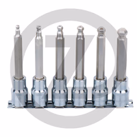 KS Tools 1/2" Jeu de douilles tournevis 6 pans intérieur CHROMEplus, longues, 6 pcs. 5-12 mm