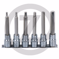 KS Tools 1/2" Jeu de douilles tournevis 6 pans intérieur CHROMEplus, longues, 6 pcs. 5-12 mm