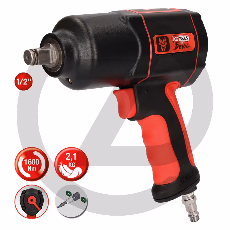 KS Tools 1/2" Mini-Druckluft-Schlagschrauber, - 1600 Nm