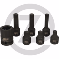 KS Tools 1/2" Spezial-Kraft-Bit-Stecknuss-Satz pour Vielzahn(XZN®)-Schrauben, lang, 7-tlg., M14-M18