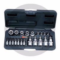 KS Tools 1/4" +1/2" Coffret de douilles TX, 21 pcs.