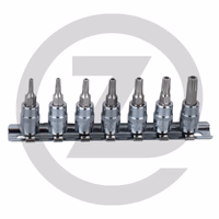 KS Tools 1/4" Jeu de douilles tournevis TX percé CHROMEplus, 7 pcs. TB10-TB40