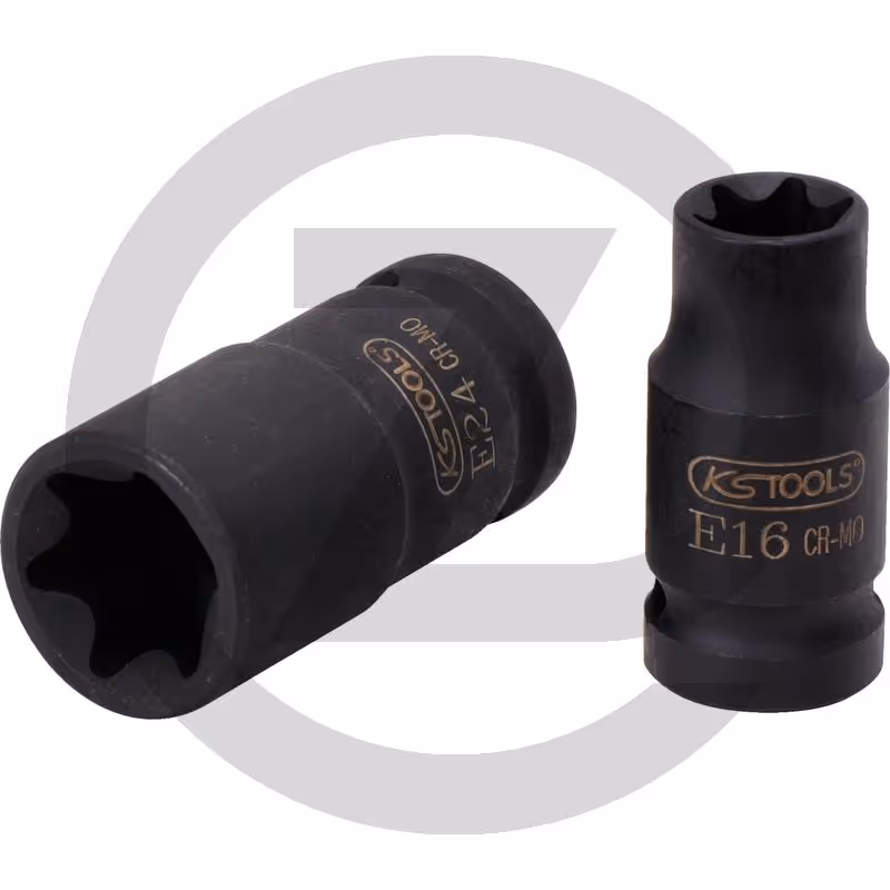 KS Tools 3/8" Douilles à chocs TX E, courtes, E12