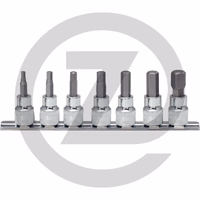 KS Tools 3/8" Jeu de douilles tournevis 6 pans intérieur CHROMEplus, 7 pcs. 4-12 mm