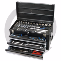 KS Tools Assortiment d'outils 1/2" + 1/4" - 99 pièces. - Livré dans un coffret métallique, - noir