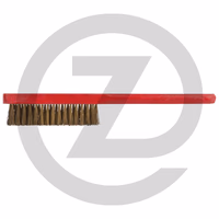 KS Tools BRONZE Handbürste, Zinnbronzedraht, gewellt, 4 Reihen