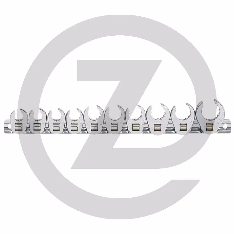 KS Tools CHROMEplus® Jeu de clés 12 pans 3/8" type QFC, 10-22 mm - 10 pièces, - clips de fixation inclus
