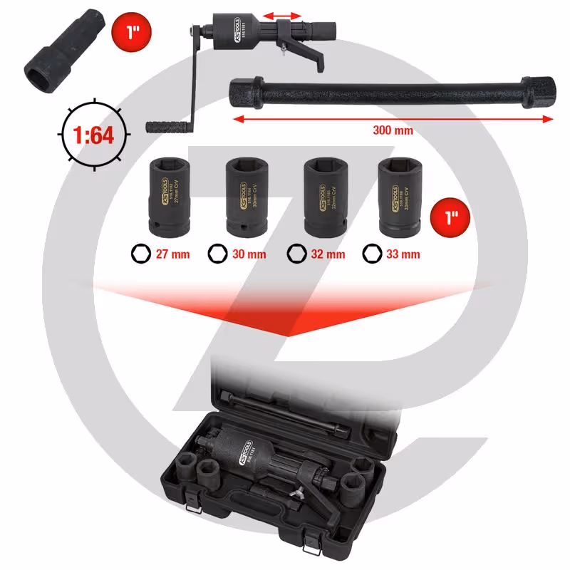 KS Tools Coffret de démultiplicateur de couple, 7 pièces