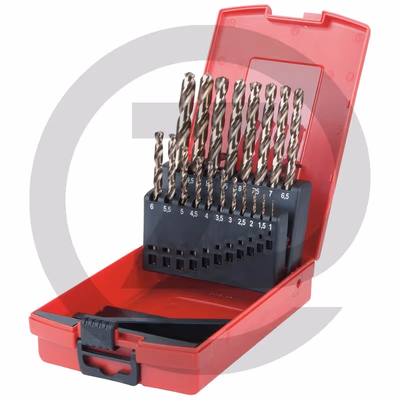 KS Tools Coffret de forets HSS-G Co 5, en box PVC, 25 pcs., 1-13mm - 25 pièces