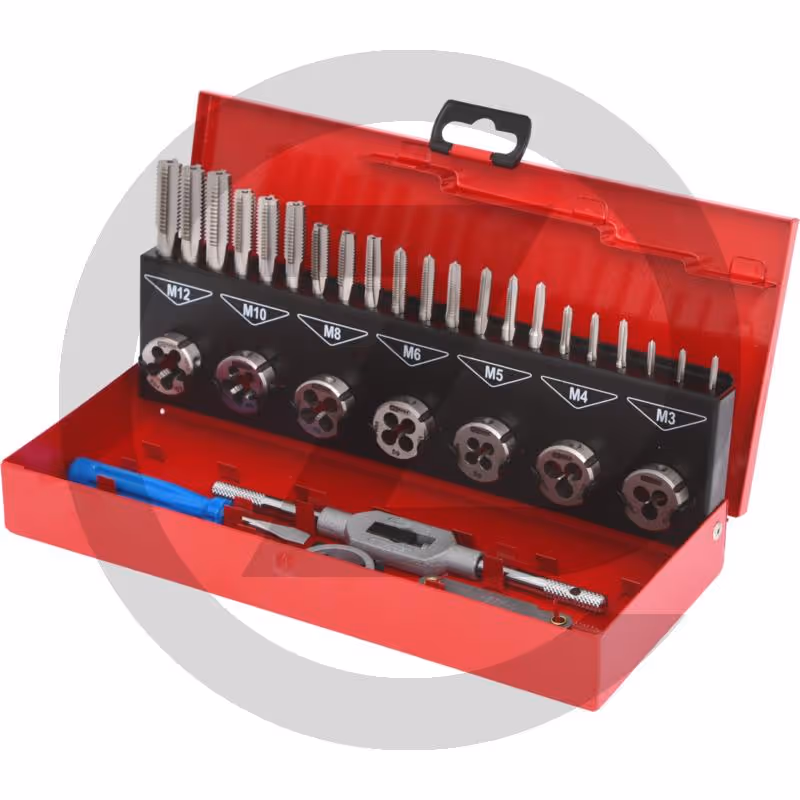 KS Tools Coffret de tarauds et filières, HSS, 44p - 44 pièces, livrés dans un coffret