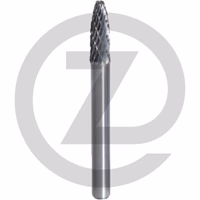 KS Tools Fraise ovale HM 6 mm, bout rond, forme F