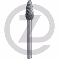 KS Tools Fraise ovale HM 8 mm, bout rond, forme F