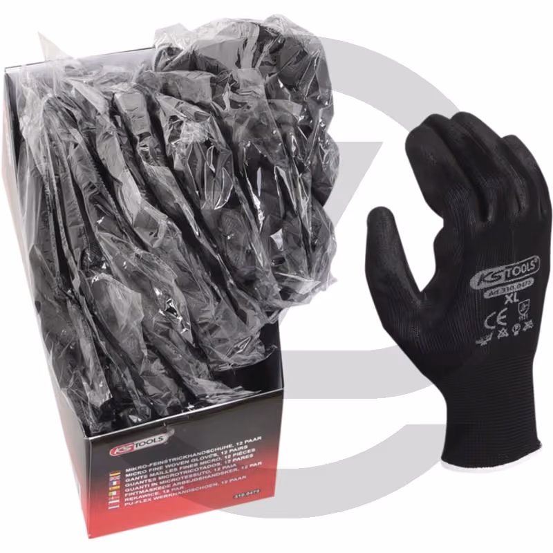 KS Tools Gant maille fine MICRO, noirs, 12 paires XXL - Taille XXL