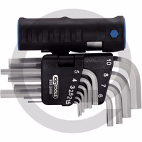 KS Tools Jeu de clés mâles 6 pans 3 en 1,10 pcs. courtes