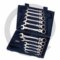 KS Tools Jeu de clés mixtes à cliquet avec articulation verrouillable, 8-19 mm GEARplus®, 12 pièces