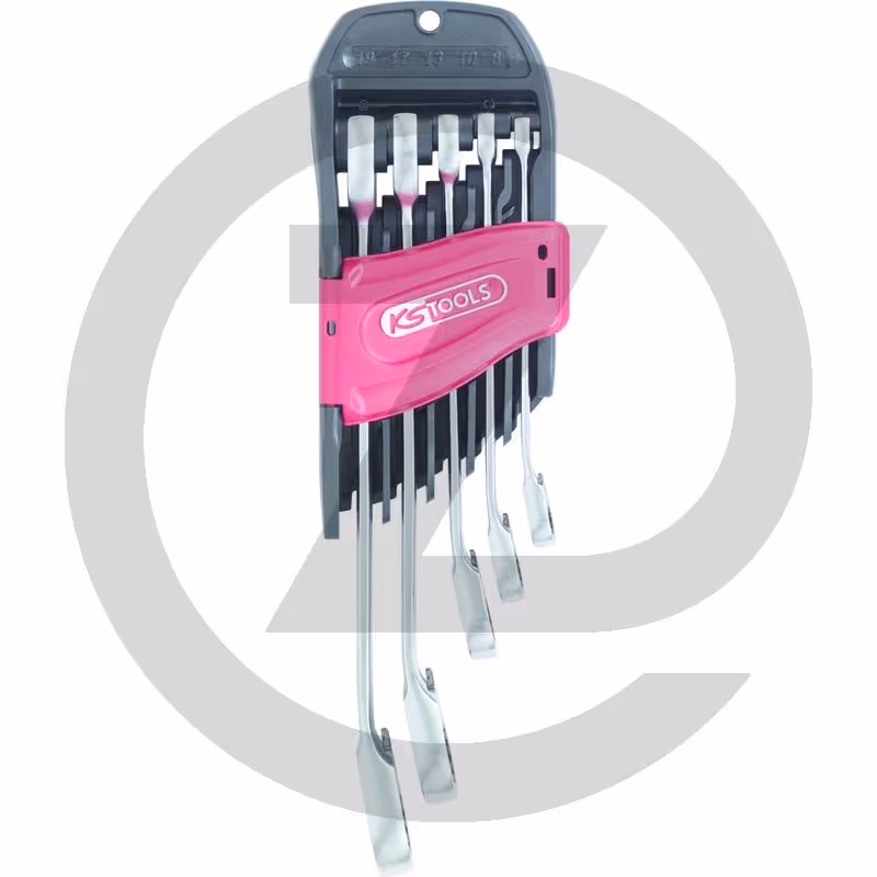 KS Tools Jeu de clés mixtes à cliquet réversible, 8-19 mm, avec adaptateurs GEARplus® RINGSTOP, 30 pièces - 30 pièces - livré dans un coffret en plastique