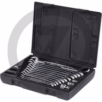 KS Tools Jeu de clés mixtes à cliquet réversible, avec adaptateur 8-19 mm GEARplus®, 16 pièces - 16 pièces, dans un coffret en plastique