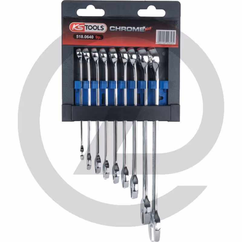 KS Tools Jeu de clés mixtes inclinées CHROMEplus, 4 pcs.