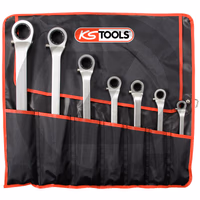 KS Tools Jeu de clés polygonales à cliquet réversible CLASSIC, 7 pcs.