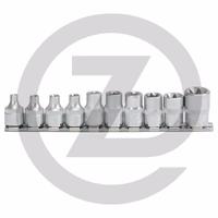 KS Tools Jeu de douilles E-TX® 3/8", E5-E18 - 10 pièces, E-TORX®, - fixation par clips