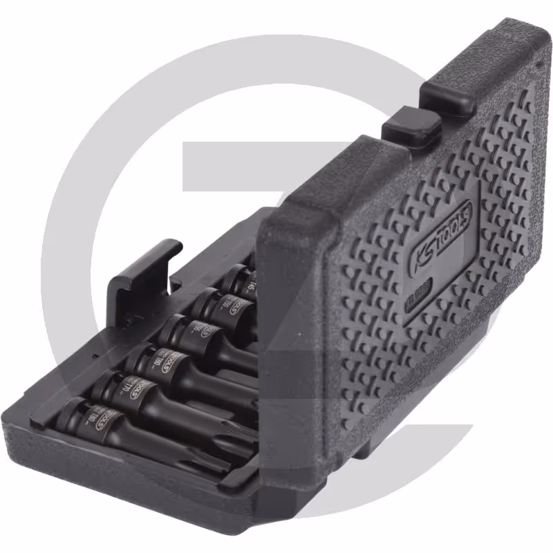 KS Tools Jeu de douilles monoblocs à chocs 1/2", T30-T80 - 8 pièces, livré dans un coffret en plastique - TX®, longues -