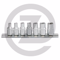 KS Tools Jeu de douilles tournevis E-TX® 1/4", E4-E11 - 7 pièces, E-TORX®, - fixation par clips