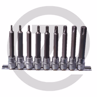 KS Tools Jeu de douilles tournevis TX® 1/2" longues, T20-T60 - 9 pièces, - TORX®, longueur 110 mm, - fixation par clips