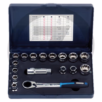 KS Tools Jeu de douilles traversantes 1/2"+ 3/8" TRIPLEplus® - 17 pièces. - Livré dans un coffret en plastique