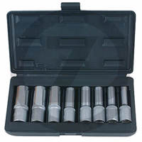 KS Tools Jeu de douilles TX® 1/2" longues, E10-E24 - 8 pièces, livré dans un coffret en plastique - E-TORX® 1/2", - longueur 75 mm -